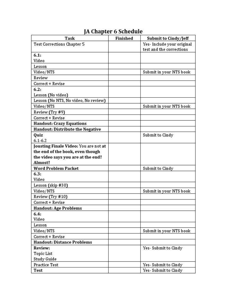 JA Chapter 6 Task Schedule | PDF | Career & Growth | Teaching Methods ...