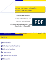 Discourse Marker Compositionality: Yeah-No and No-Yeah: Russell Lee-Goldman