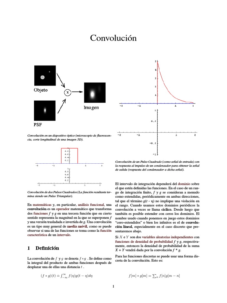 Convolución PDF Circunvolución Análisis funcional