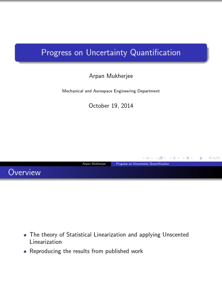 Uncertainty Quantification Progress | PDF