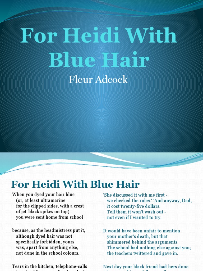 For heidi with blue hair poem theme image