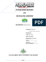 Mcb Internship Report