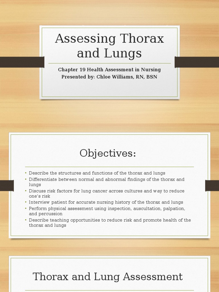 Thorax & Lung Assessment Guide | PDF | Thorax | Lung