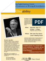 Writing and Social Justice Conference 2010: (Dis) Ability - Conference Poster
