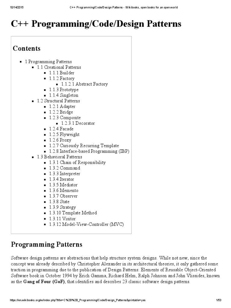C++ Programming - Code - Design Patterns - Wikibooks, Open Books For An ...