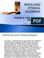 Resolving Ethical Dilemmas Liljedahl