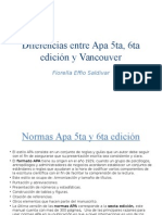 Diferencias Entre Apa 5ta, 6ta, Vancouver