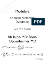Module-3: Ab Initio Molecular Dynamics