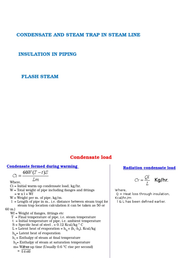 Steam Trap Insulation Guidelines | PDF | Steam | Enthalpy