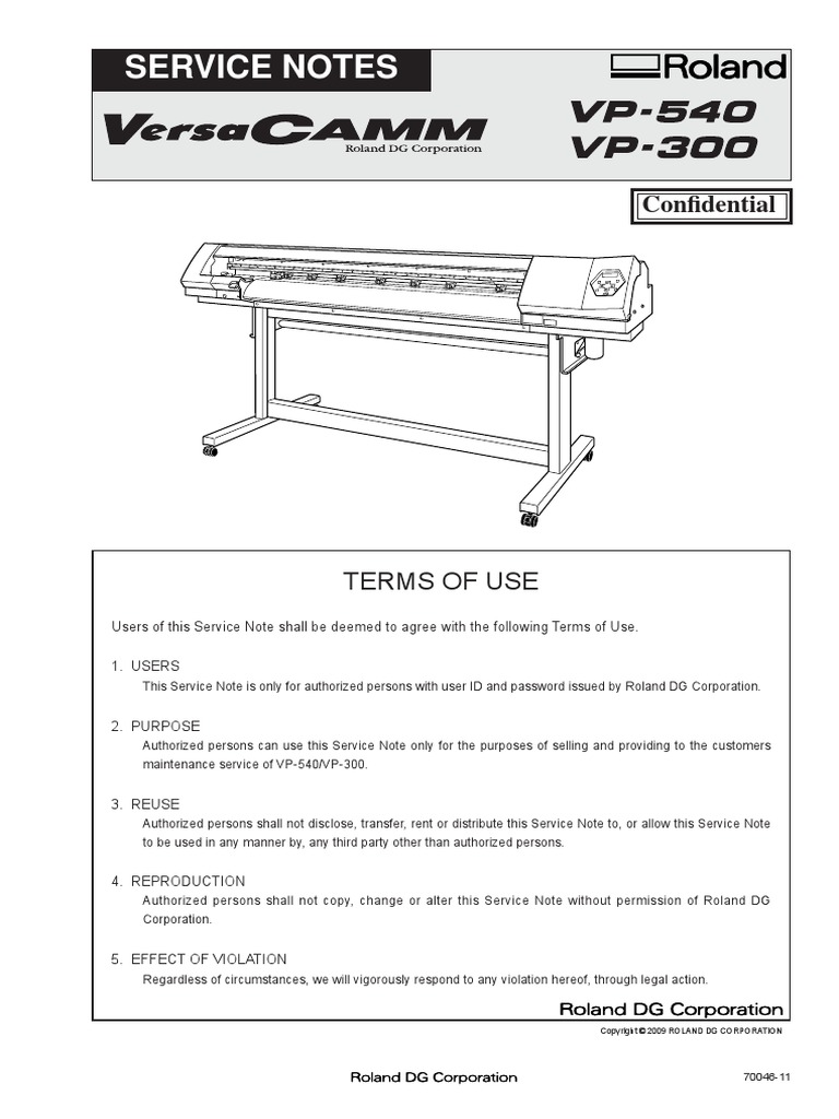 Sevice Maunual - Roland VP-540-VP-300 | PDF | Electrical Wiring | Belt  (Mechanical)