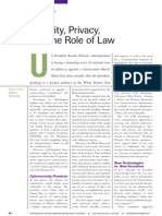 Security Privacy and the Role of Law