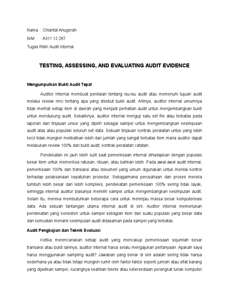 Teknik Sampling dalam Audit Internal | PDF | Pengelolaan Keuangan ...