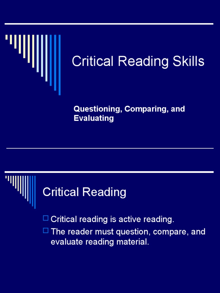 Mastering Critical Reading Skills | PDF | Wellness | Science & Mathematics