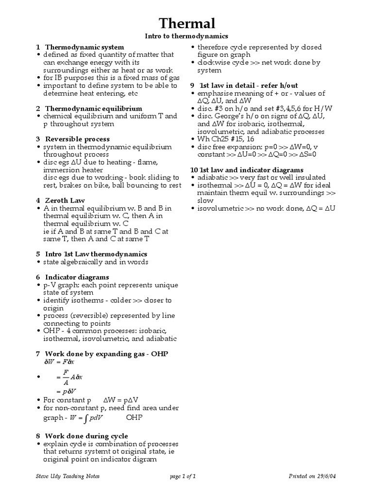 Intro to Thermodynamics Concepts | PDF