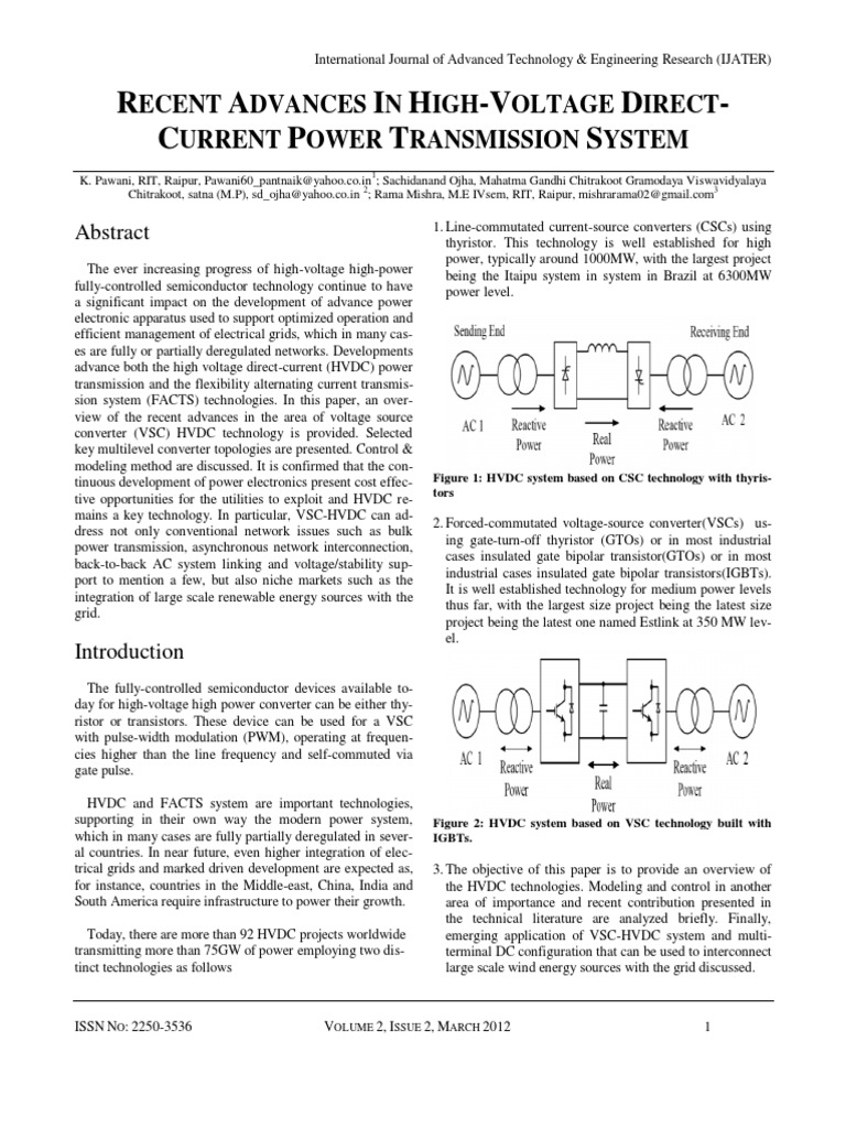Advances in VSC-HVDC Technology | PDF | High Voltage Direct Current ...