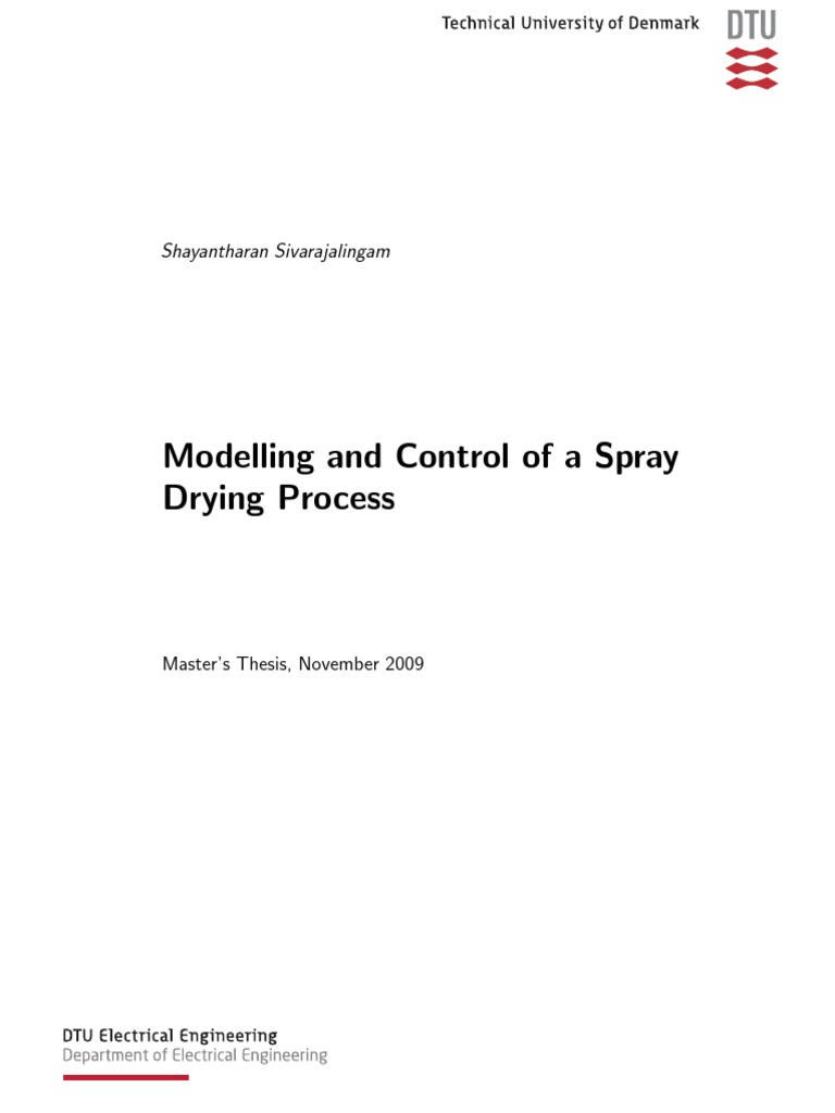 Spray Drying Process Control Thesis | PDF | Chemical Reactor | Clothes ...