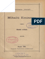 Al. Grama Mihai Eminescu. Studiu Critic PDF