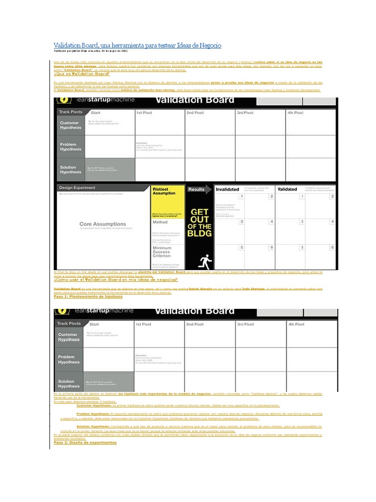 Validation Board | PDF | Empresa de inicio | Pequeñas empresas y ...