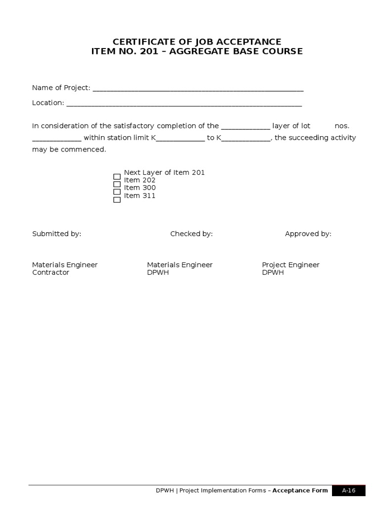 A-16 Acceptance Item 201 | PDF | Computers | Technology & Engineering