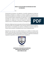 COMUNICADO FRENTE A EVALUACIONES EN PERIODO DE PARO ESTUDIANTIL