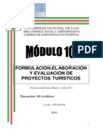 Módulo 10 Formulación Elaboración y Evaluación de Proyectos Turísticos1