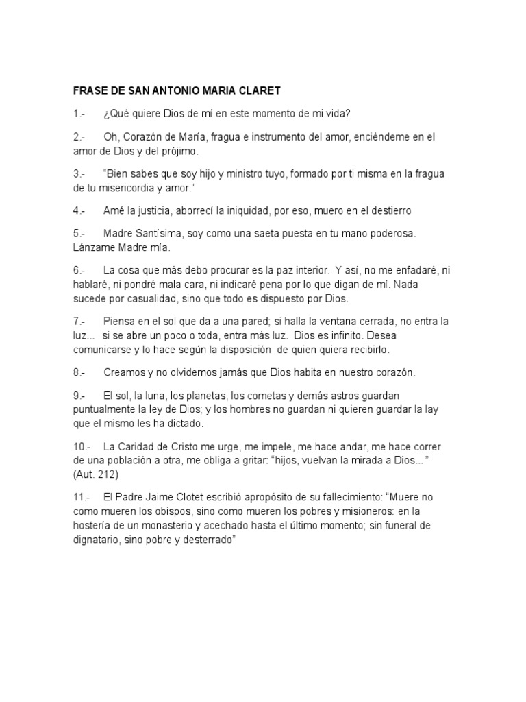 Frases de San Antonio Maria Claret | PDF, image size:768x1024