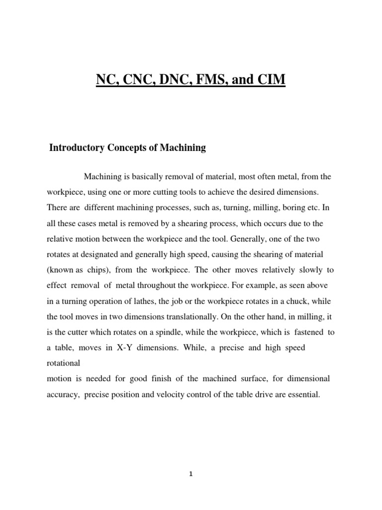 CNC Cim PDF Numerical Control Machining