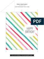 Birthday Pull Card Printable free