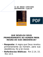 ESTUDOS  NO  BREVE  CATECISMO - Lição 40.pptx