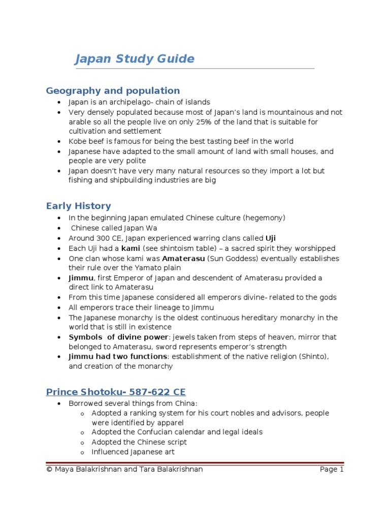 Comprehensive Japan Study Guide | PDF | Samurai | Shogun