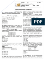 Lista Recup Química Wesley 2º Ano