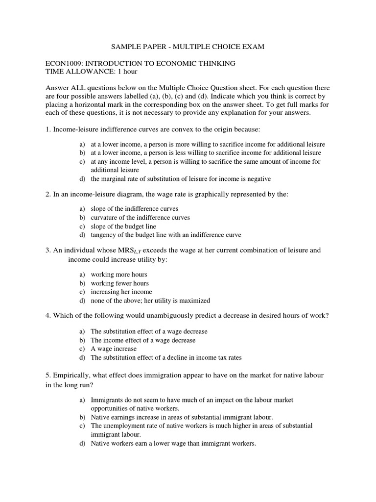 Mis multiple choice essay example image