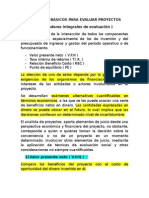 Criterios básicos para evaluar proyectos