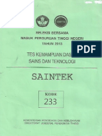 Soal SBMPTN TKD Saintek 2K13