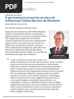 150 - ConJur - O Germanismo Presente Na Obra Do Intelectual Tobias Barreto