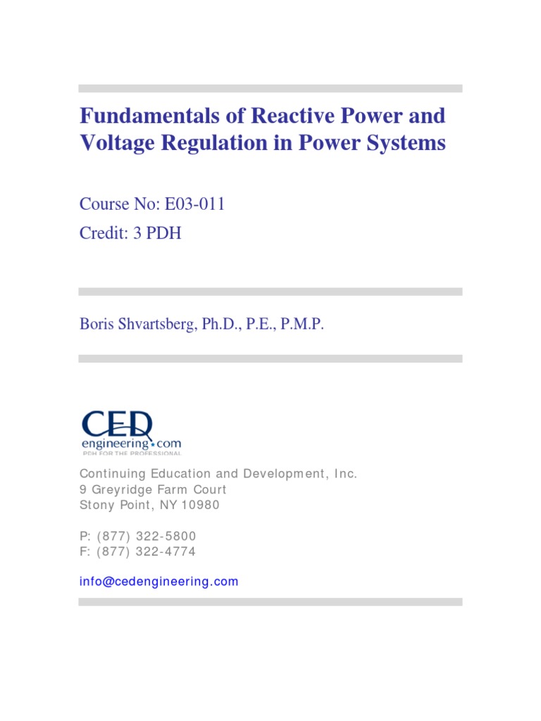 Reactive Power and Voltage Regulation | PDF | Transformer | Ac Power
