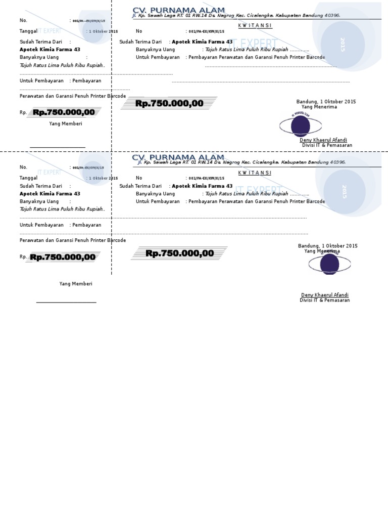 Kwitansi Purnama Alam 2014doc