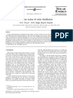 Present status of solar distillation