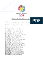 Icc Cricket World Cup 2011 Schedule
