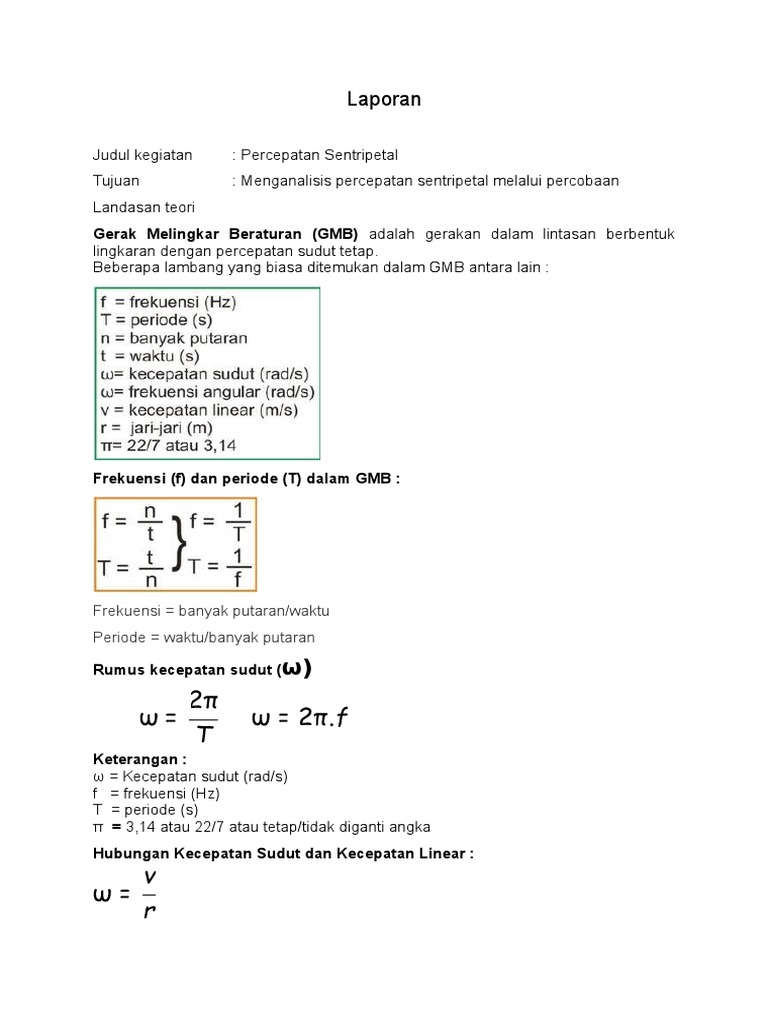 Laporan Praktikum Fisika Gerak Melingkar Beraturan Docx