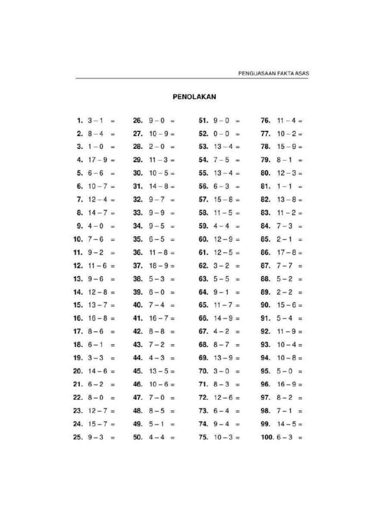 Latih Tubi Soalan Latihan Matematik Tahun 1 Cuti Bulan Mac 1 1  Riset