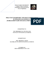 Practicum Report and Documentation in Political Science 7 (Parliamentary Rules & Procedures)