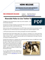 News Release: Riverside Police To Use Twitter For Lost Dogs