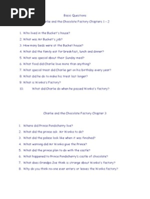 Charlie and the Chocolate Factory Questions