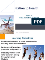 Topic 1: Your Invitation To Health