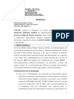 Sentencia de Reconocimiento de Paternidad y Prestación de Alimentos