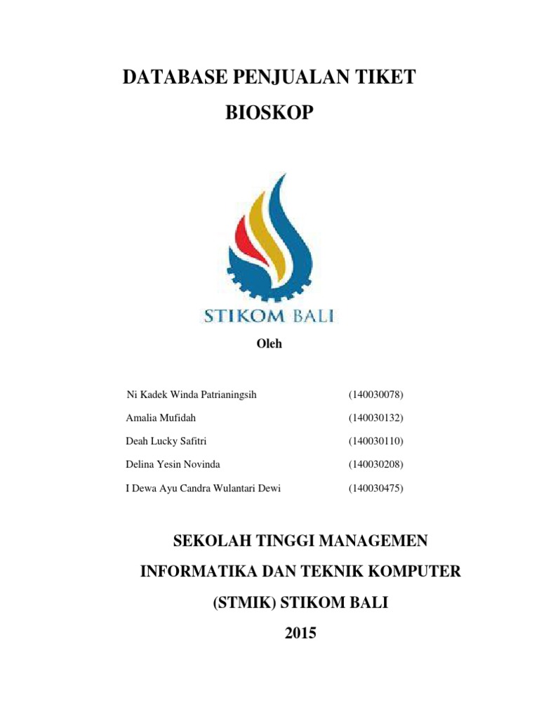 Database Penjualan Tiket Bioskop | PDF | Game & Aktivitas | Komputer