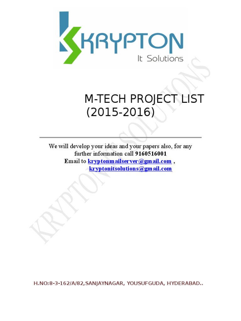 M-Tech Project List 2015-2016 | PDF | Orthogonal Frequency Division ...