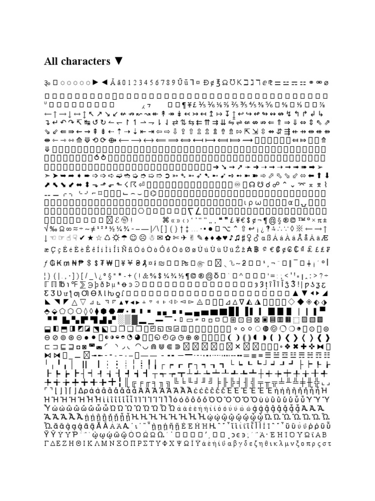 All Characters | PDF