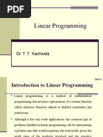 Linear Programming: Dr. T. T. Kachwala